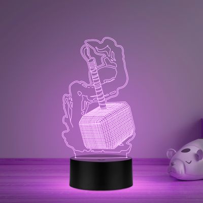 D Illusion thor259 Hammer Acrylic Table lamp Multicolored Light